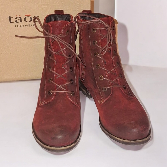 Taos Footwear Women's Combat Boots - Deep Red - Picture 7 of 16